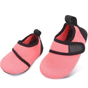Toddlers swim shoes, sizes 18 -24 new in package, pink black surface